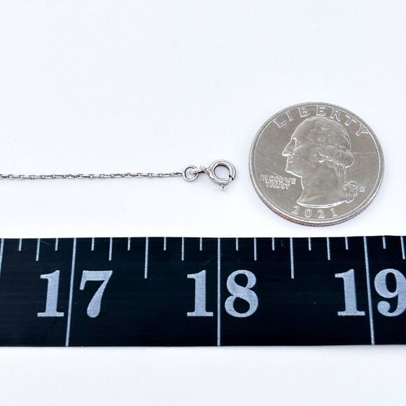 Vintage Sterling Silver 925 Cubic Zirconia Solitaire Pendant Necklace 18" - Picture 3 of 5